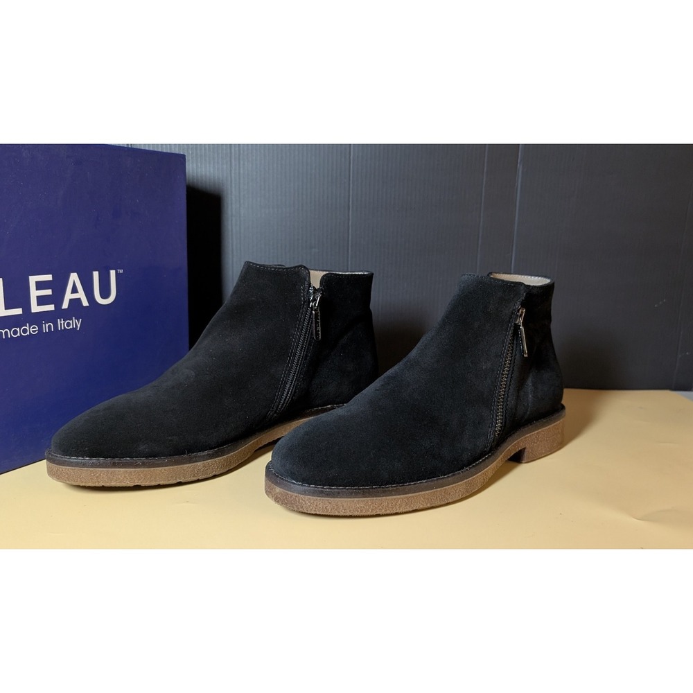 Italeau Foliana Women Ankle Boots Black Suede Waterproof Handmade 38.5 / 8